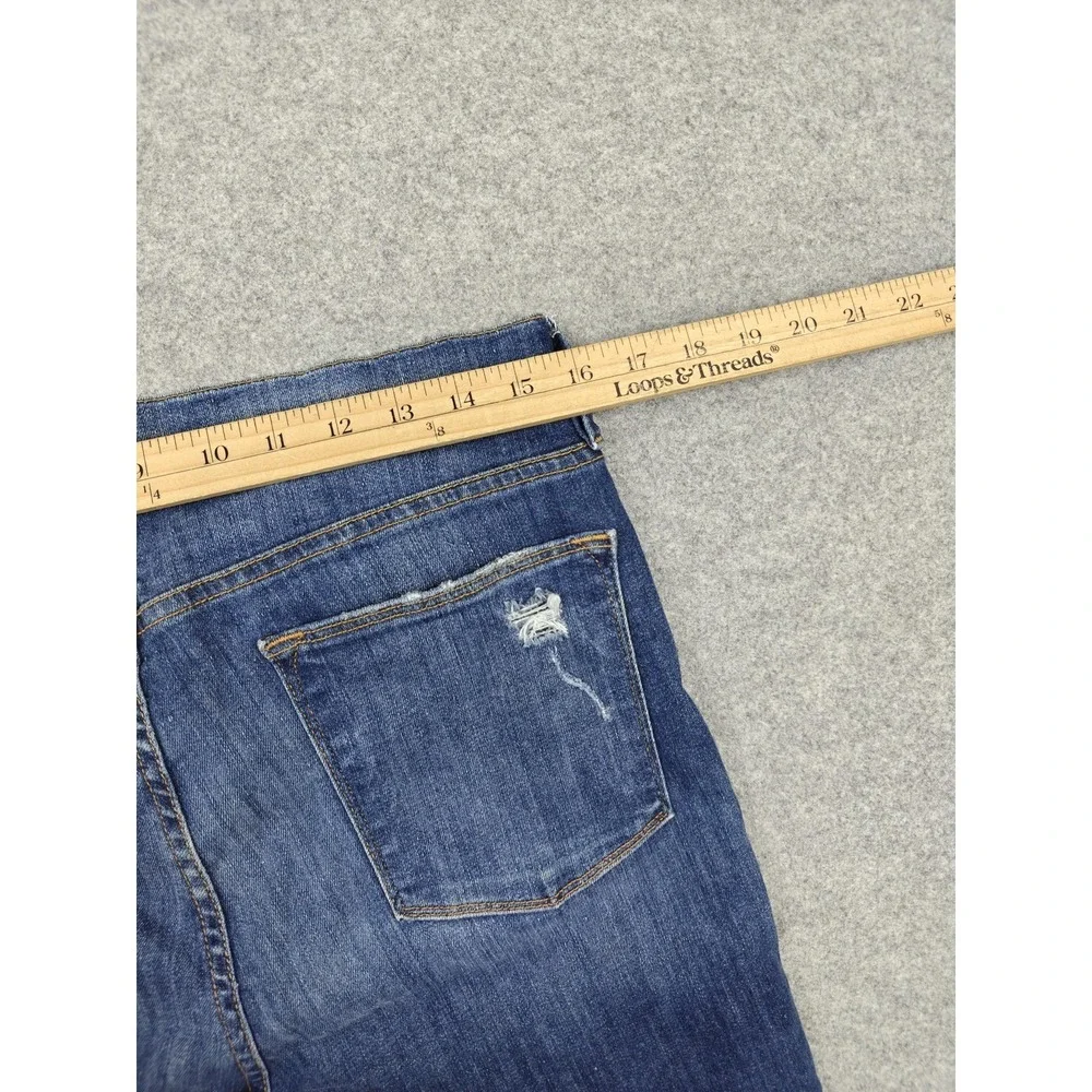 Frame Le High Skinny Jeans Womens 32 Blue High‎ Rise Distressed Stretch 32x28.5